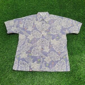 Campia Moda Hawaiian Floral Shirt XL 24x29 Purple Summer AOP